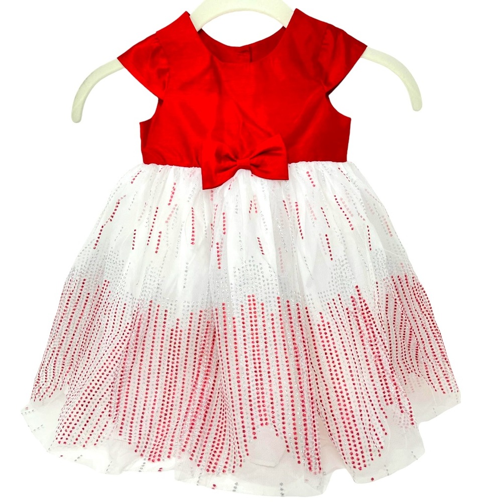 Special Occasion By Marmellata 2pc Tulle Girls Dress 18m Red White Sparkles Bow
